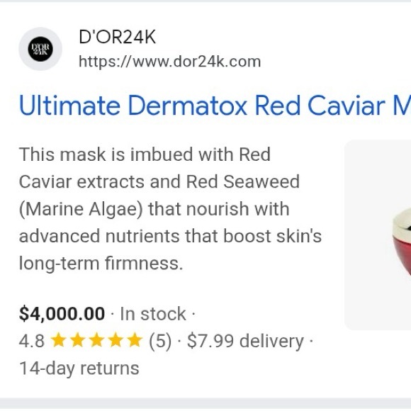 D’or24k Prestige Bio Thermal Red Caviar Mask - Picture 2 of 6